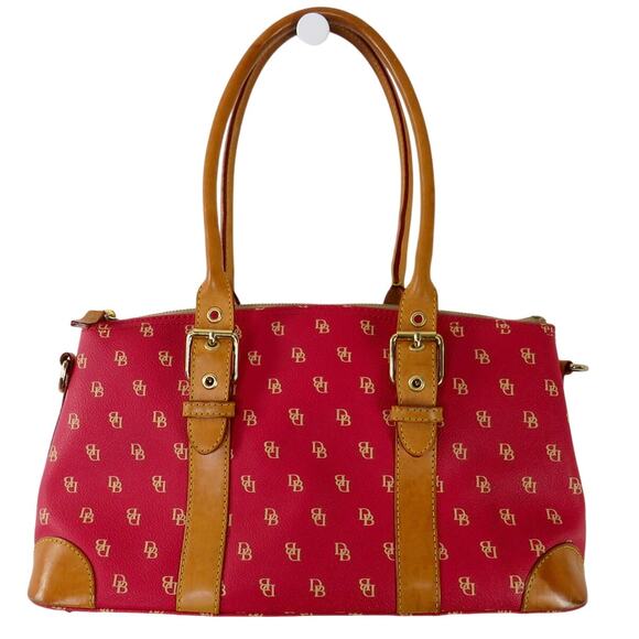 Vintage Dooney & Bourke Berry Pink Leather Domed Satchel Shoulder Bag Purse - Picture 1 of 12